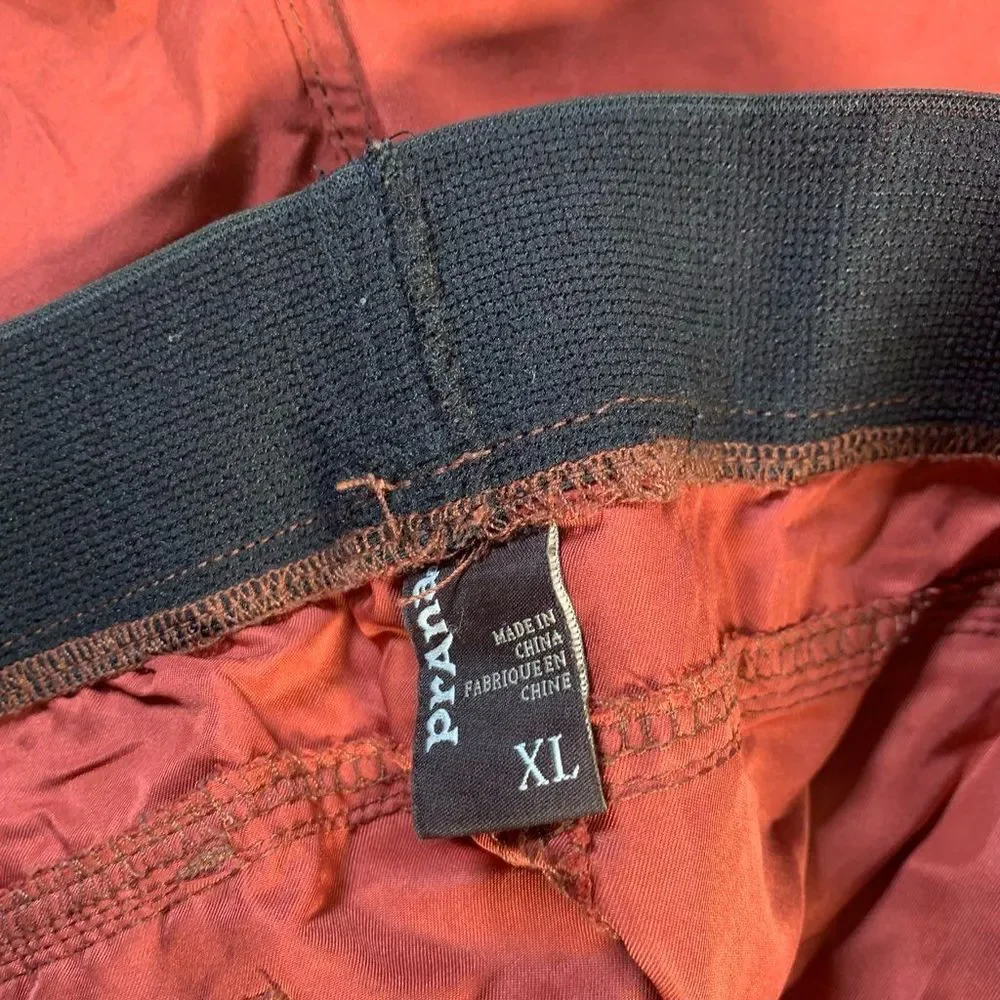 Prana Mojo Shorts Orange Elastic Waist Athletic Mens Size‎ Extra Large